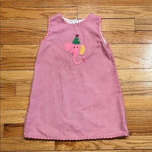 Petite Soeur Boutique brand Embroidered party elephant red gingham jumper dress